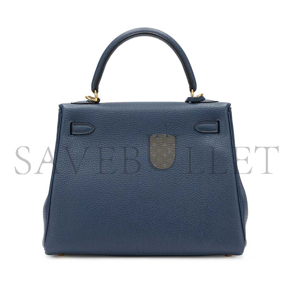 H**mes blue togo retourne kelly 25 gold hardware (25*17*7cm)